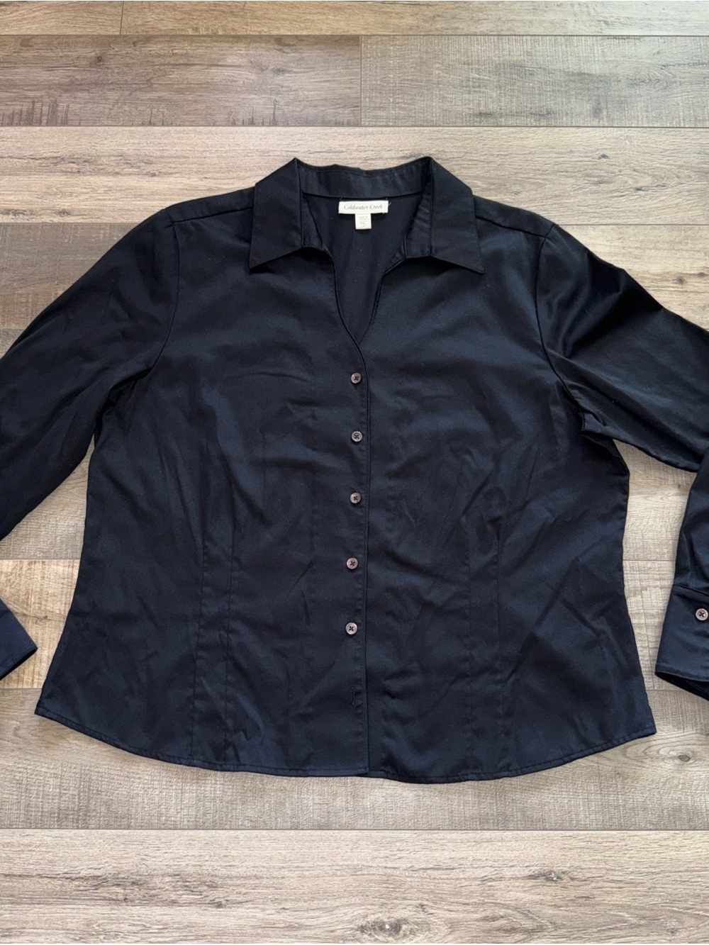 Coldwater creek Black Long-Sleeve Button-Down Shirt